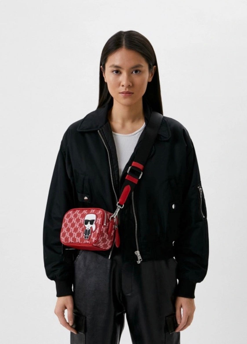 KARL LAGERFELD K/Ikonik Monogram Small Red bag