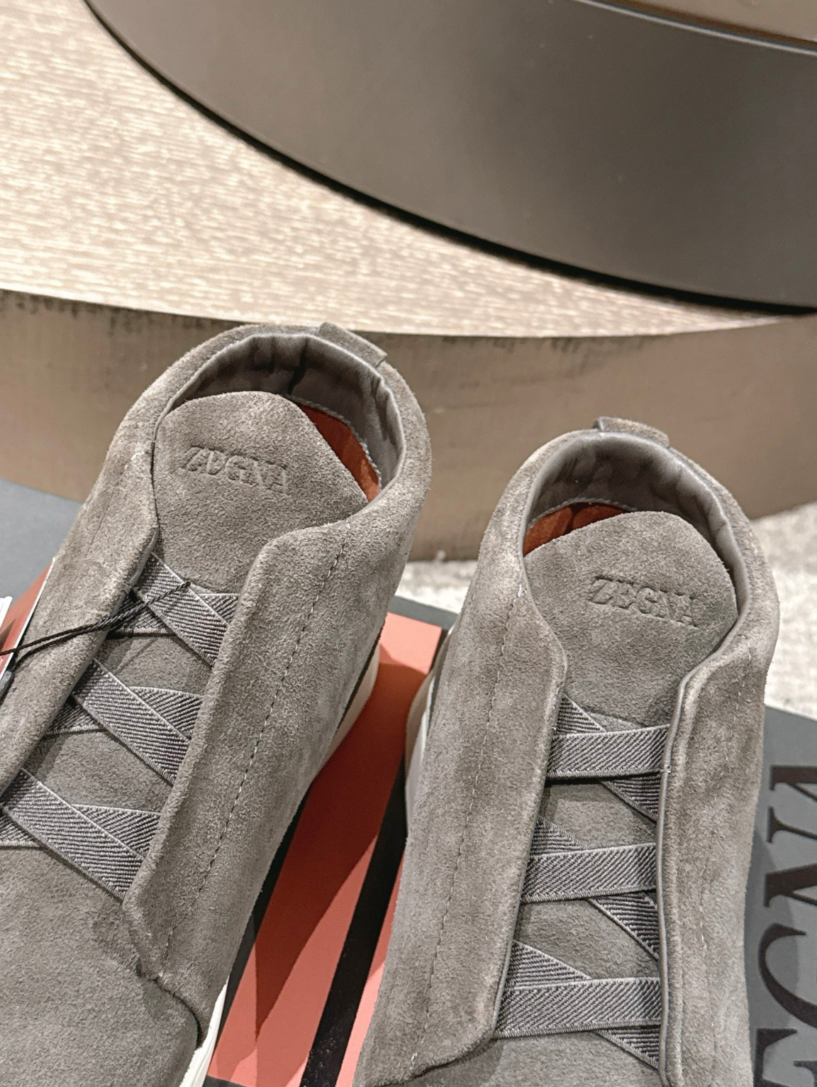 Ermenegildo Zegna grey suede Triple Stitch mid-top