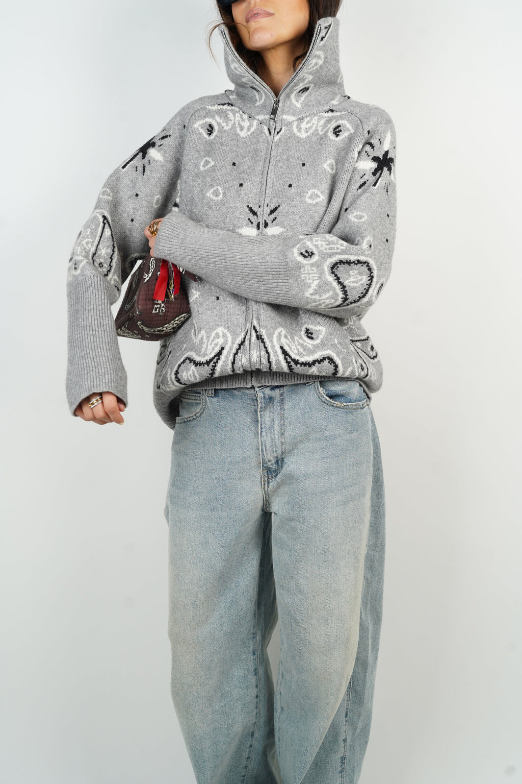 Ava Bandana Sweater Cashmere & Wool Blend