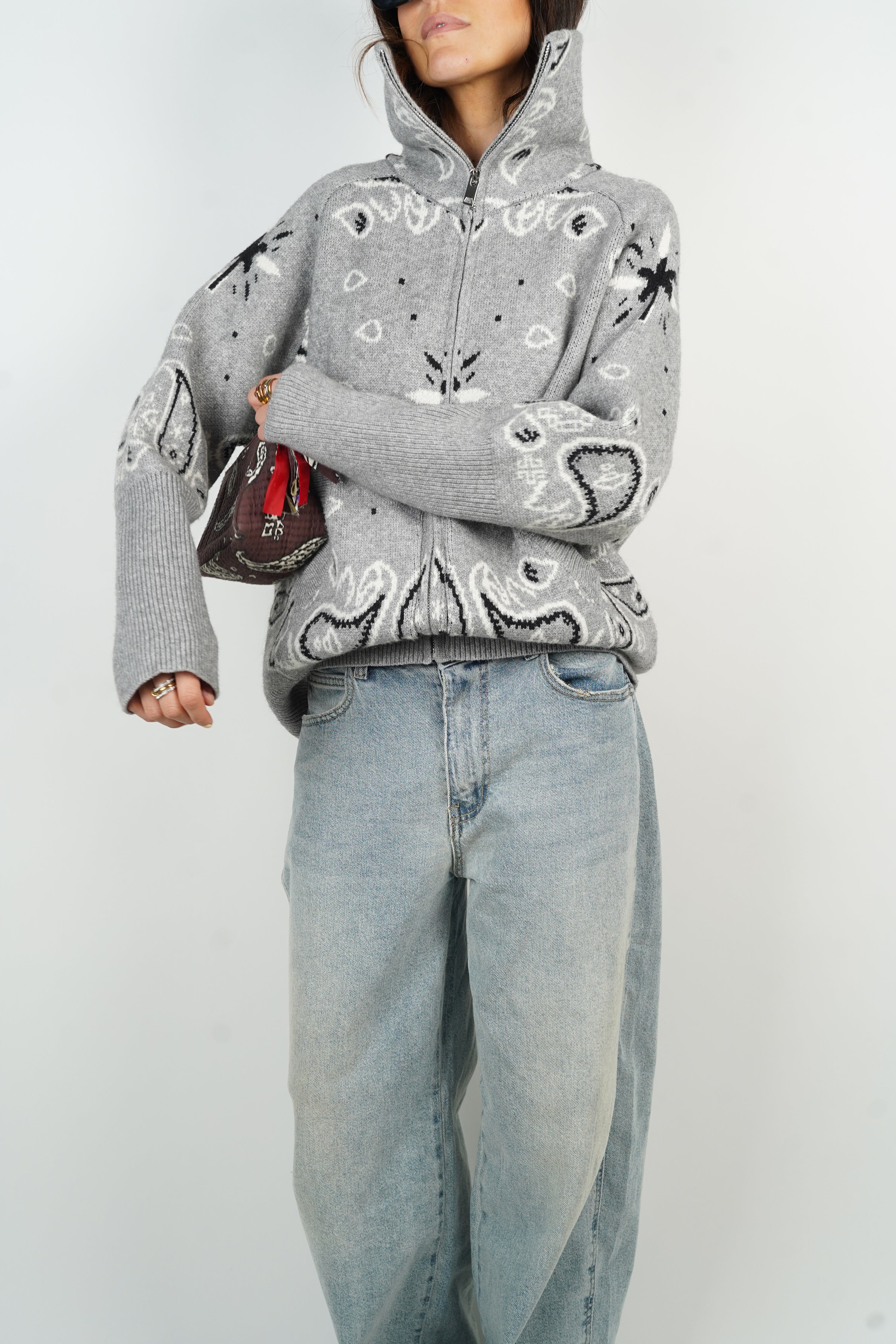 Ava Bandana Sweater Cashmere & Wool Blend