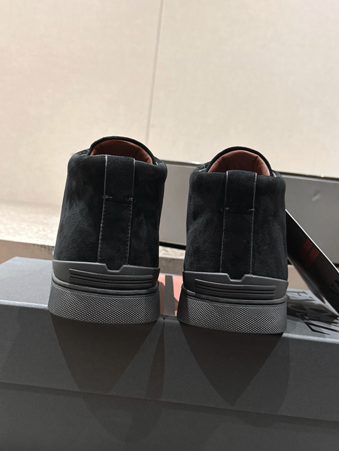 Ermenegildo Zegna black suede Triple Stitch mid-top