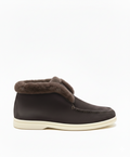 Open Walk Ankle Boot Furr Brown Suede