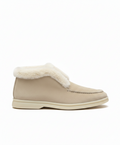 Open Walk Ankle Boot Furr Beige/Off White Suede