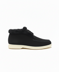 Open Walk Ankle Boot Furr Black Suede