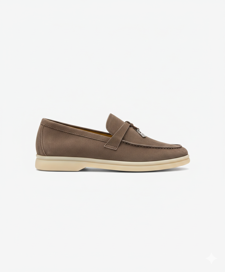 Moccassins Taupe Suede Summer Charms Walk