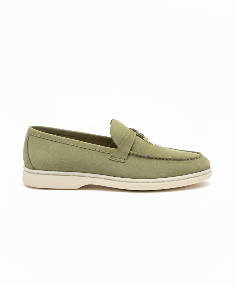 Mocassins Sage green Suede Summer Charms Walk