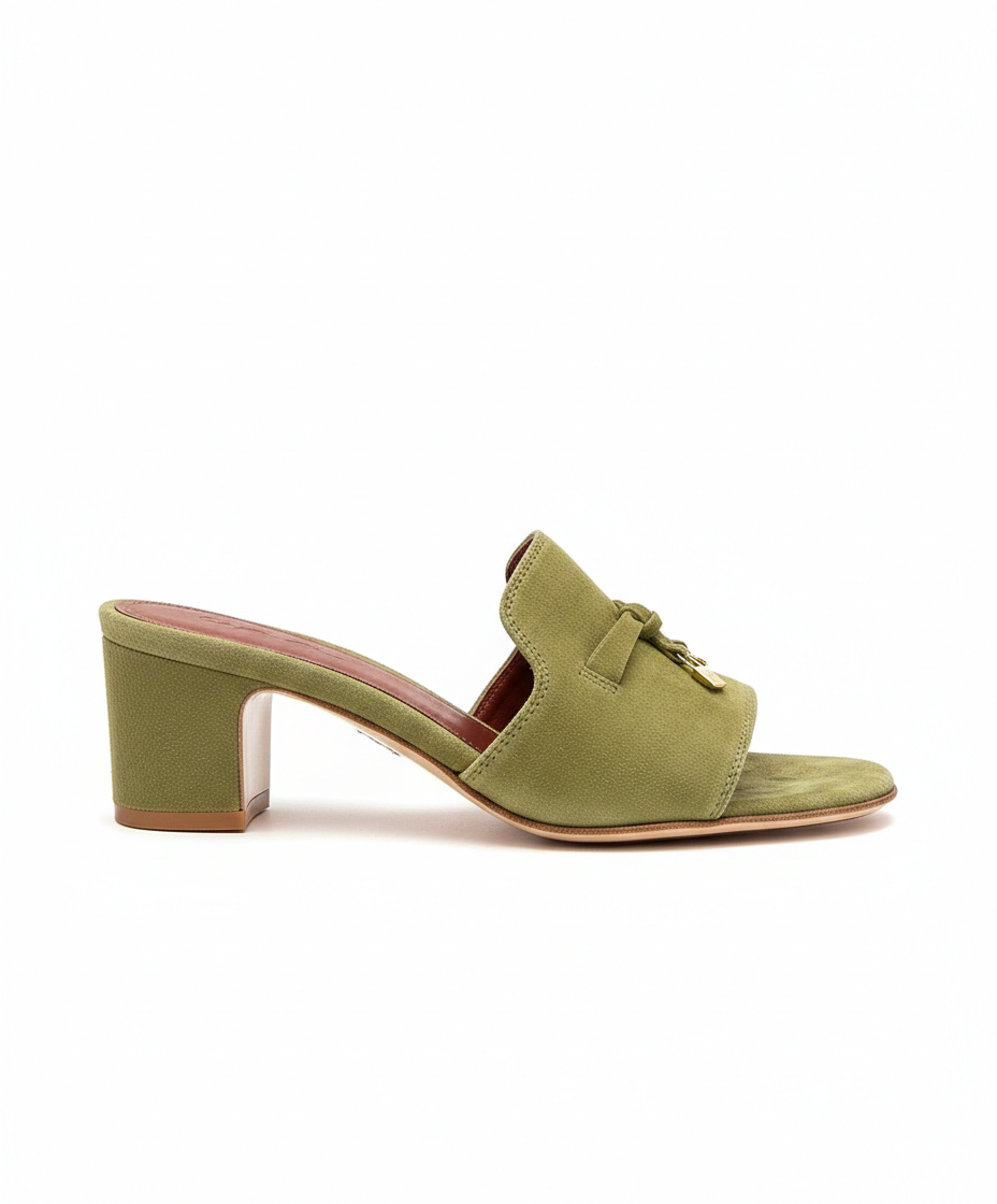 Summer Charms Sandal Olive Suede Goatskin