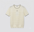 Chanel creamy knitted short-sleeve top