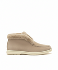 Open Walk Ankle Boot Furr Beige Suede