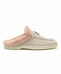 Charms Walk Babouche Light Pink Loafer Fur Suede