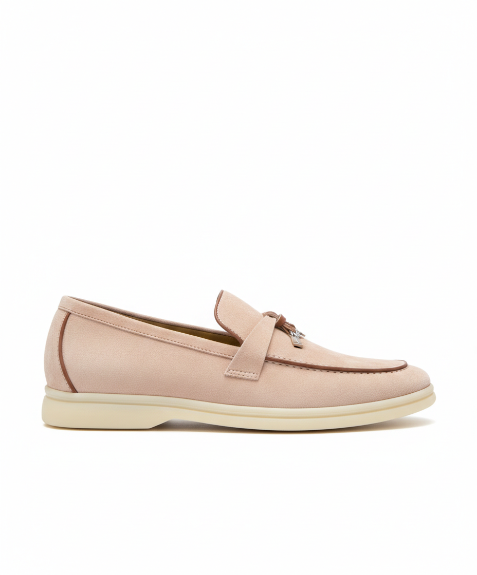 Moccassins Pink/Brown Suede Summer Charms Walk