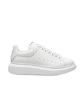 Oversized leather lace-up full white sneaker