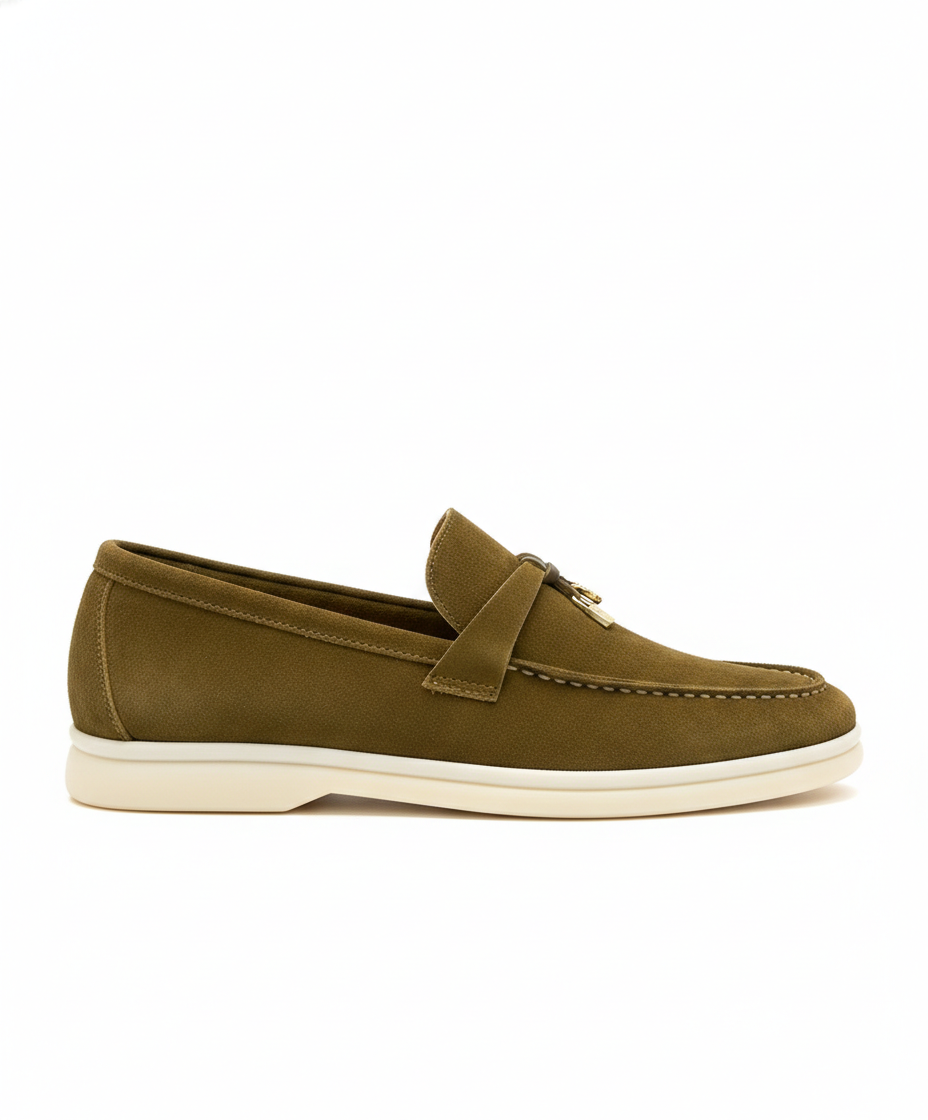 Moccassins Olive Green Suede Summer Charms Walk