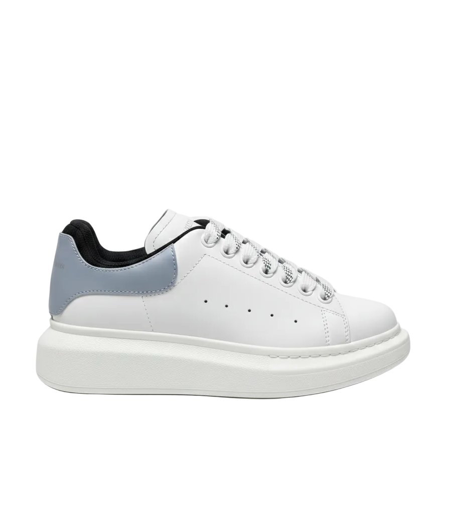 Oversized Double Heel Tab Blue Sneakers