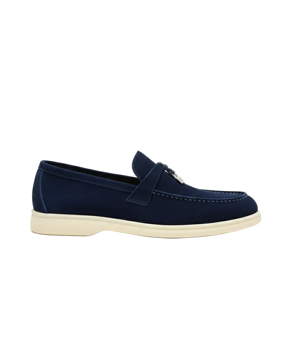 Mocassins Navy Blue Suede Summer Charms Walk