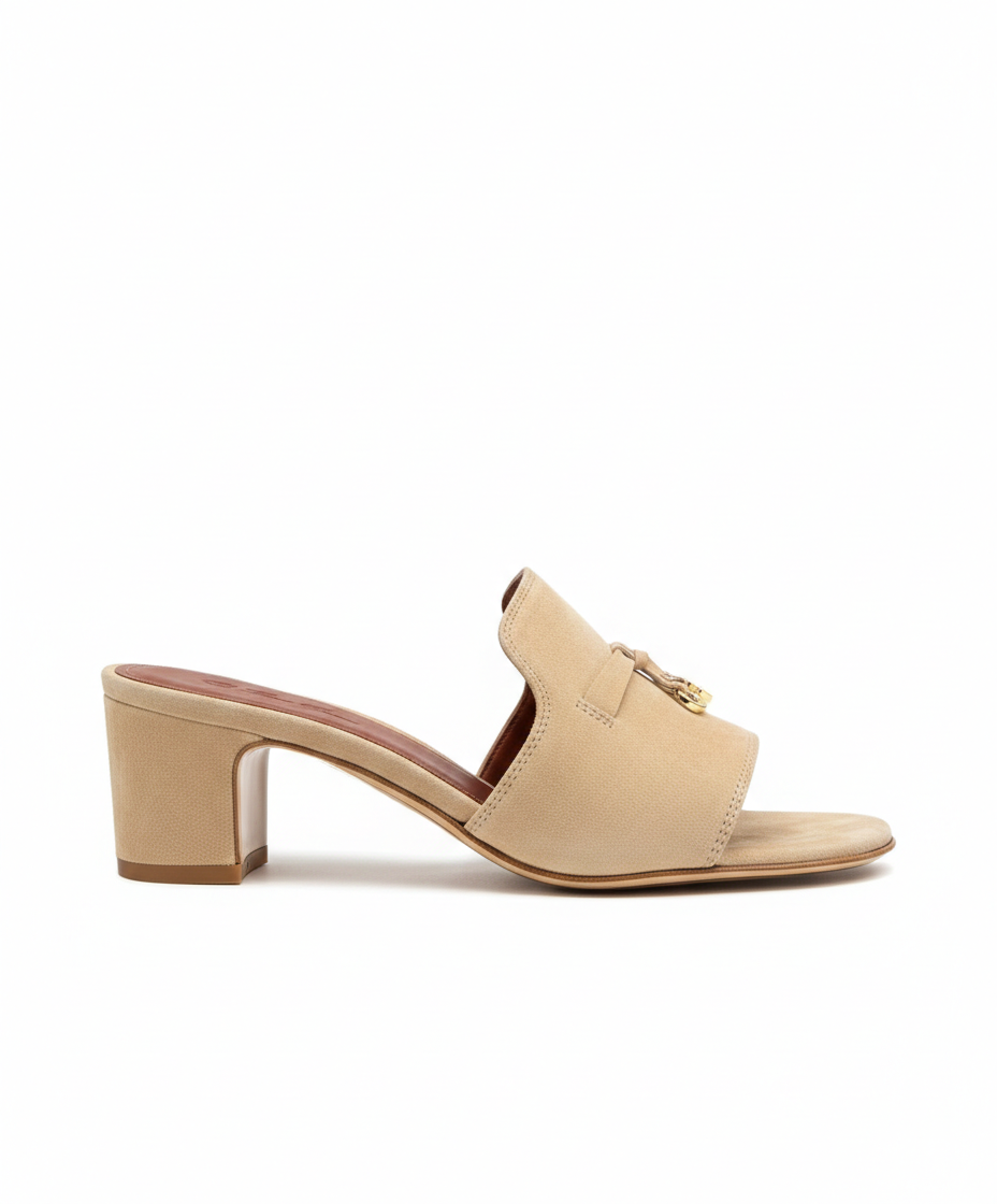 Summer Charms Sandal Beige Suede Goatskin