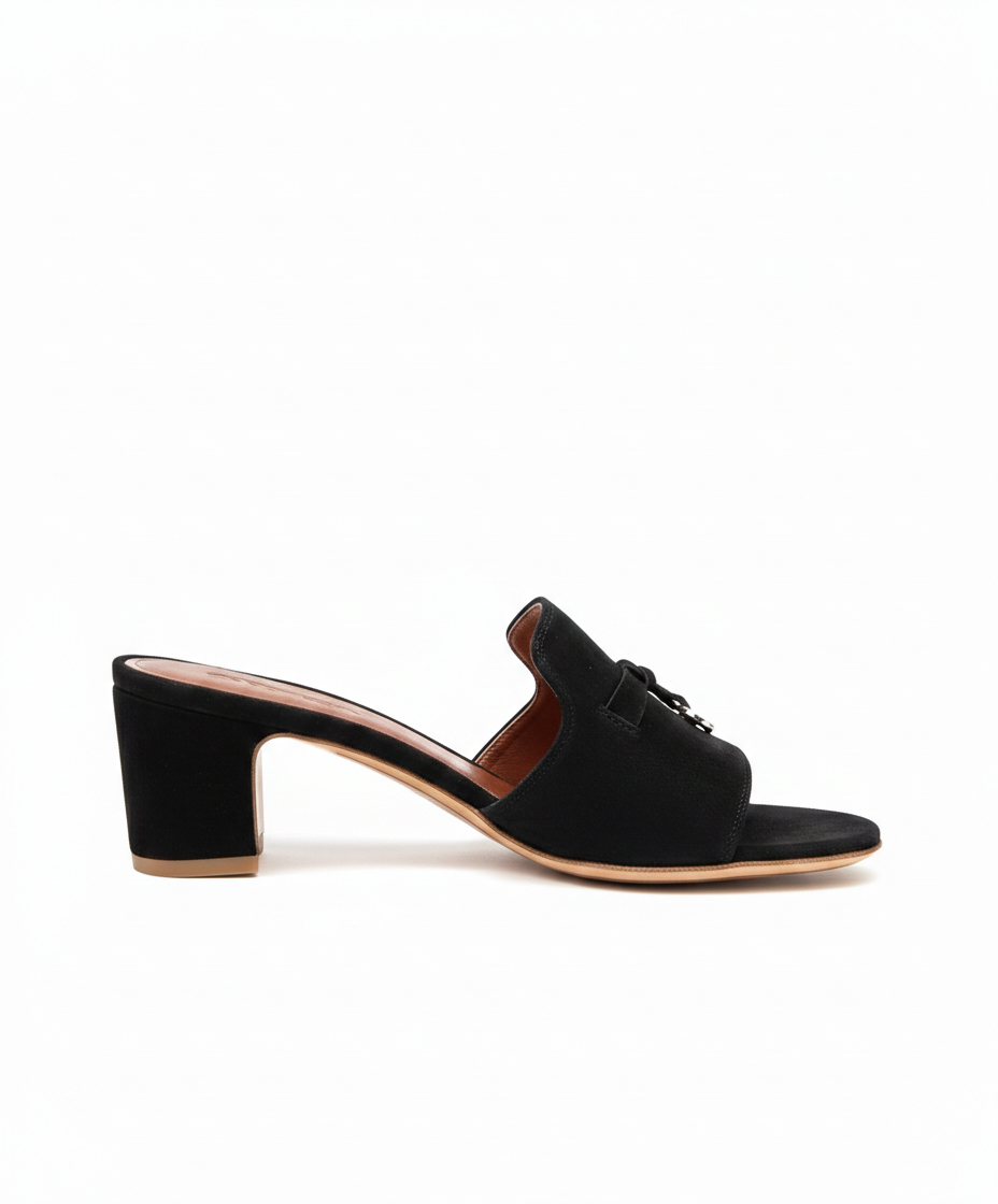 Summer Charms Sandal Black Suede Goatskin