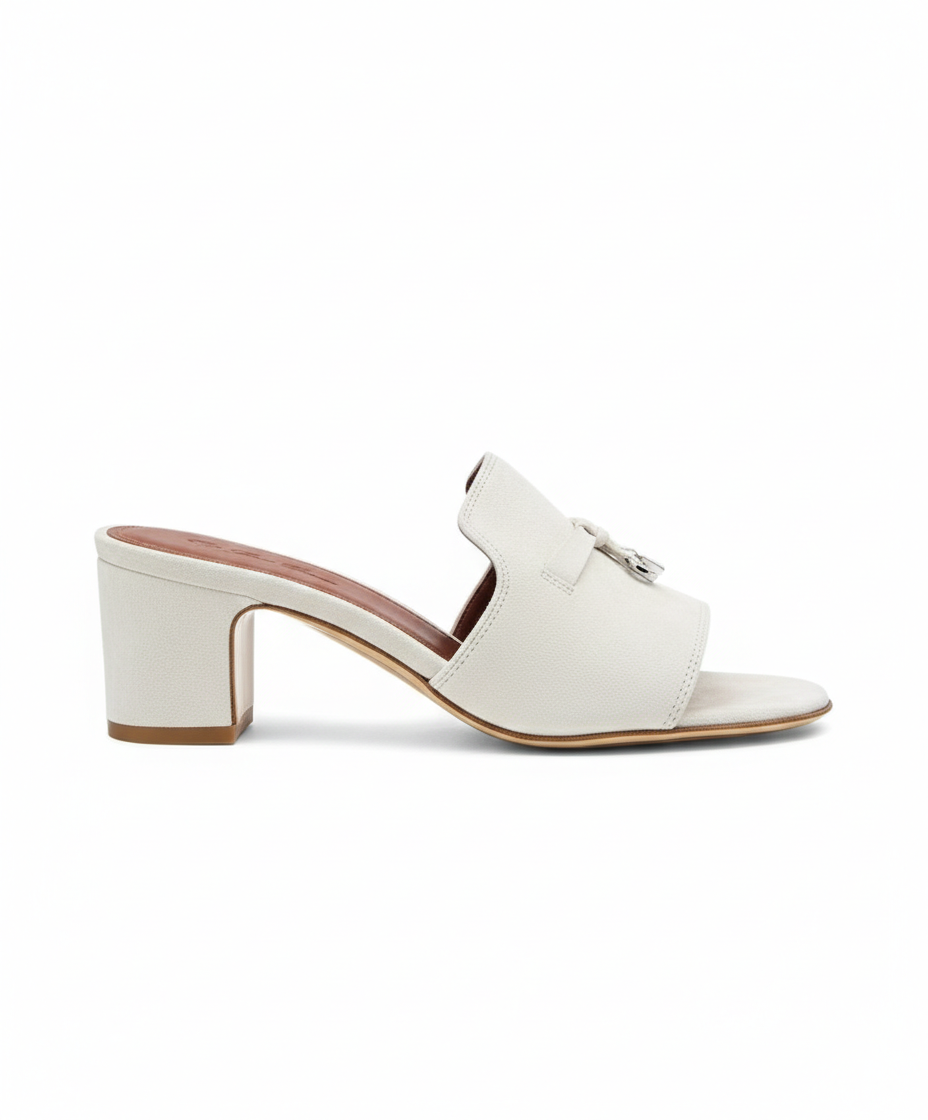 Summer Charms Sandal White Suede Goatskin