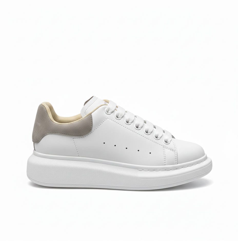 Oversized Double Heel Tab Grey Sneakers