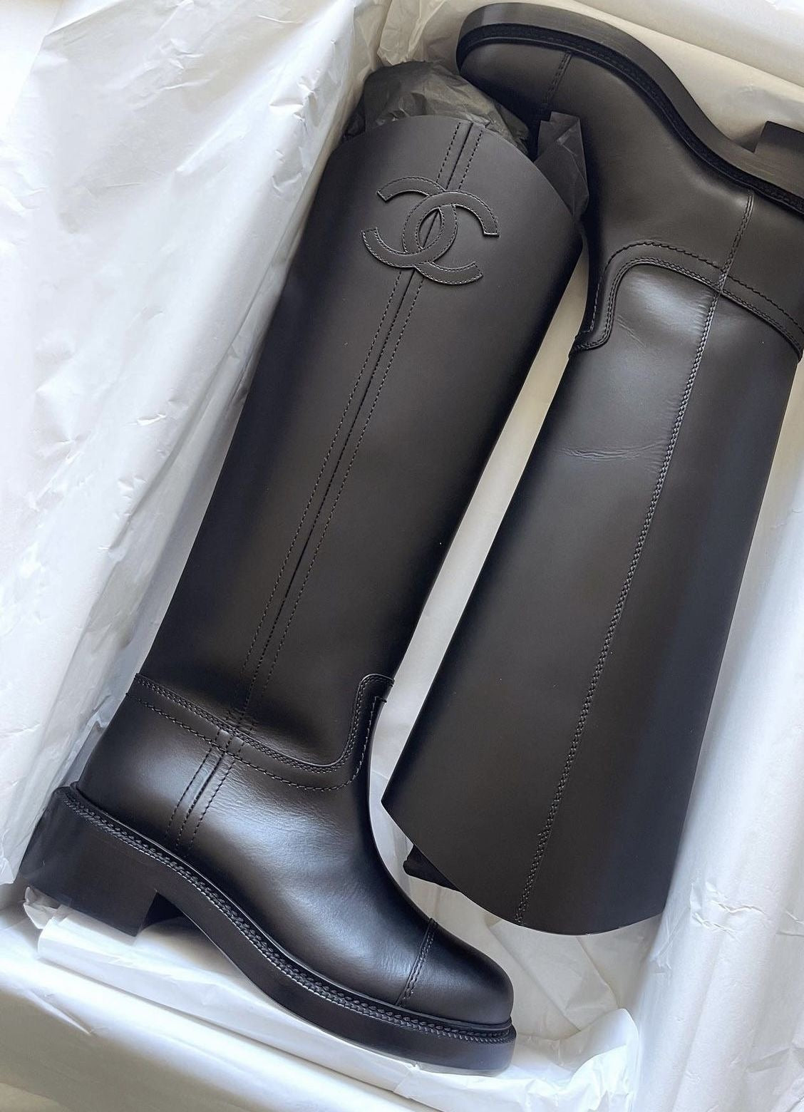 CHANEL LEATHER BOOTS