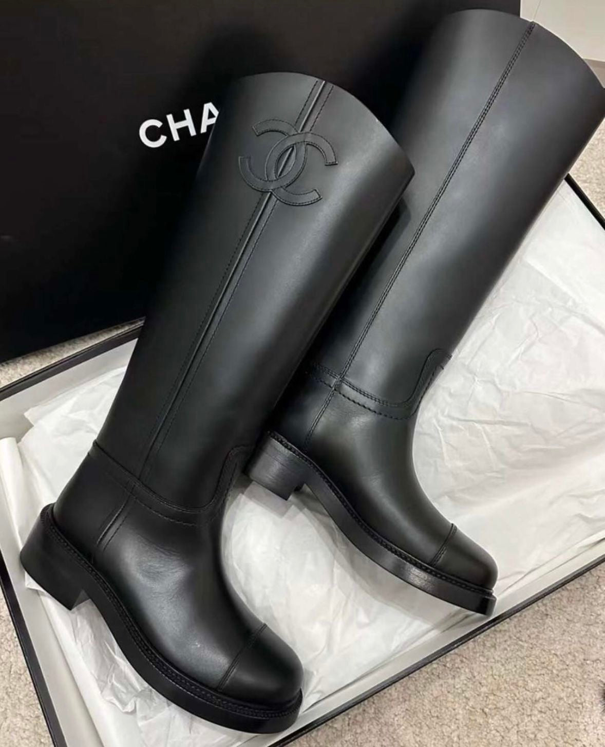 CHANEL LEATHER BOOTS