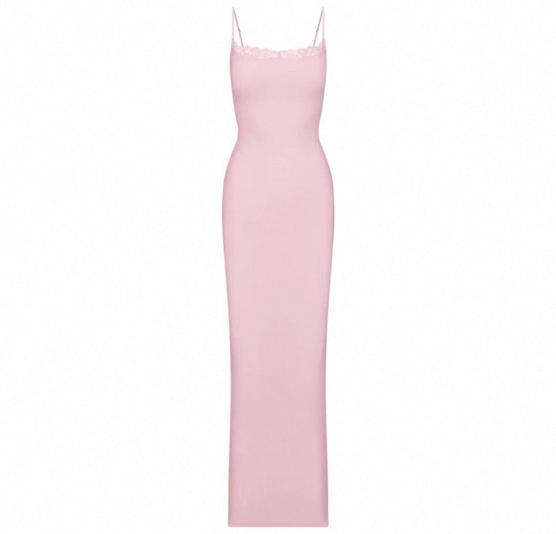 FITS EVERYBODY LACE LONG SLIP DRESS