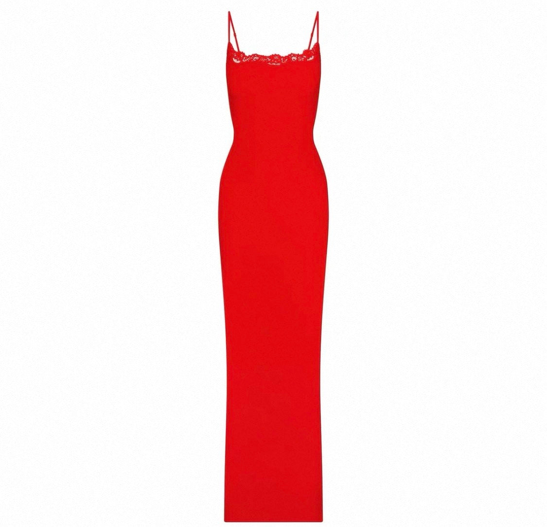 FITS EVERYBODY LACE LONG SLIP DRESS