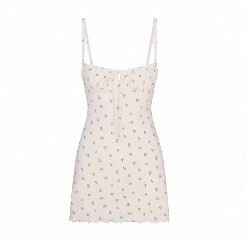 LOGO POINTELLE MINI DRESS CHERRY BLOSSOM