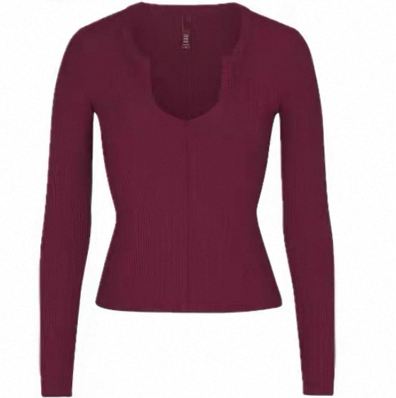 SOFT LOUNGE SPLIT NECK LONG SLEEVE