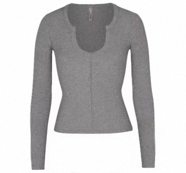 SOFT LOUNGE SPLIT NECK LONG SLEEVE