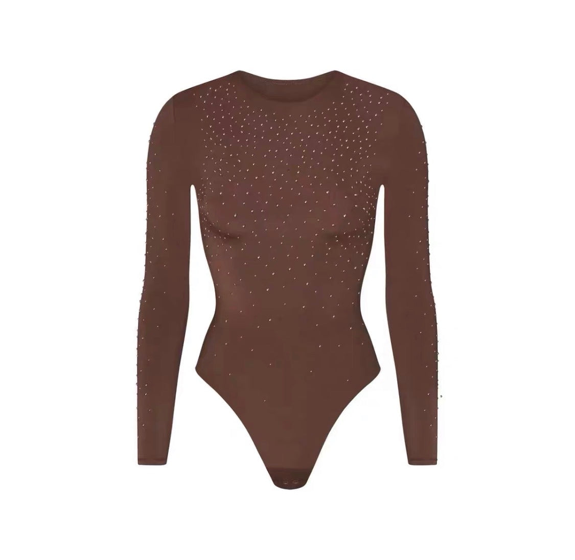 JELLY SHEER LONG SLEEVE CREW NECK BODYSUIT