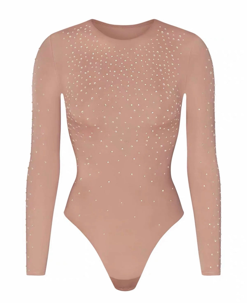 JELLY SHEER LONG SLEEVE CREW NECK BODYSUIT
