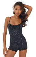 SQUARE NECK LACE TRIM ROMPER