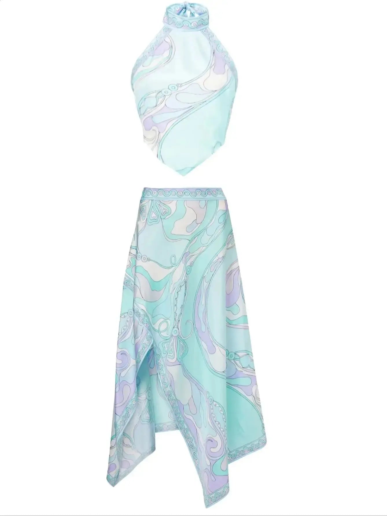 Pucci Aqua Mirage Asymmetrical Set
