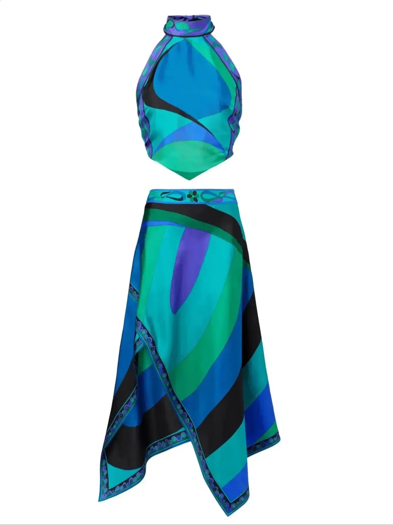Pucci Aqua Mirage Asymmetrical Set