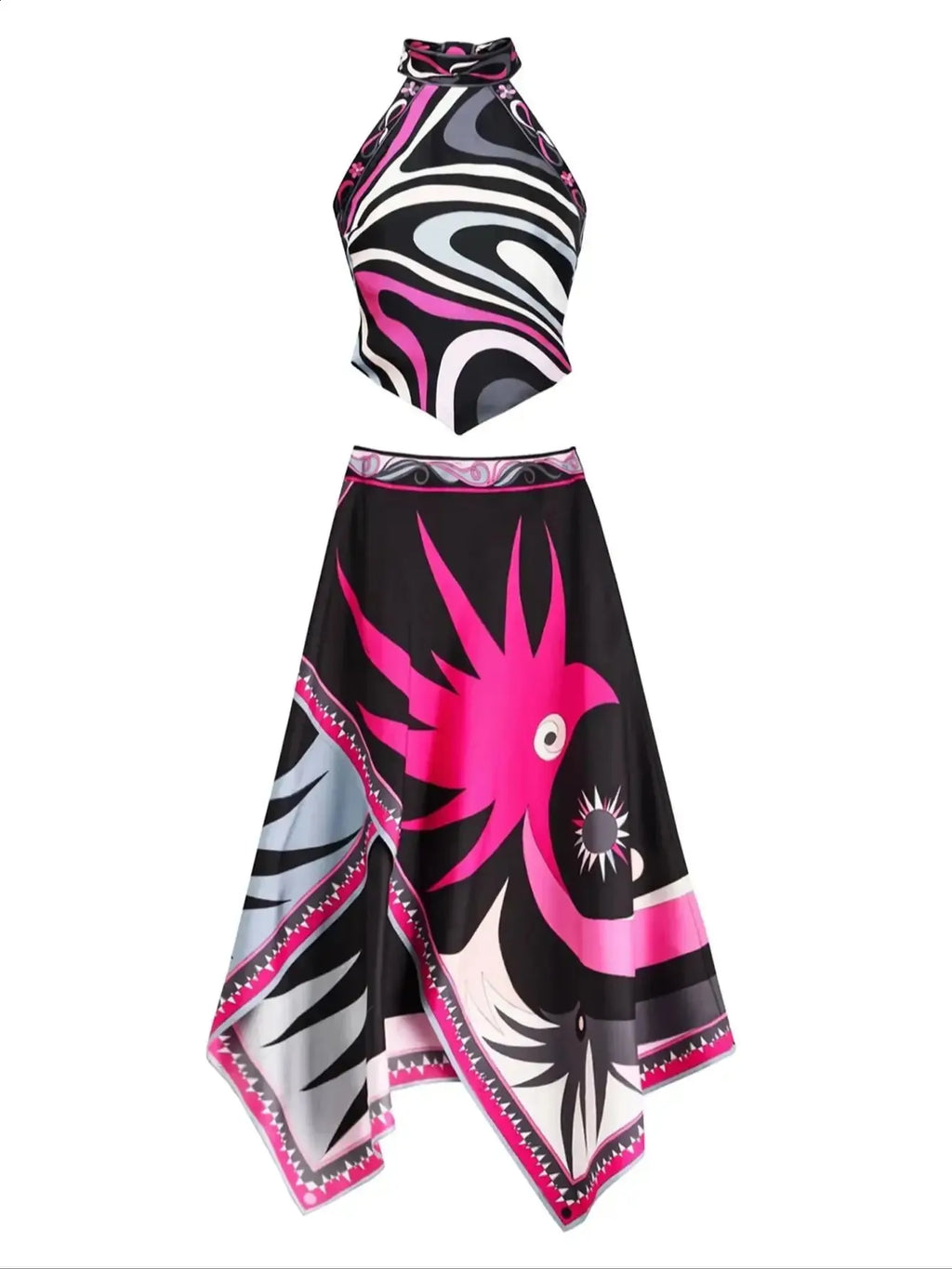 Pucci Aqua Mirage Asymmetrical Set