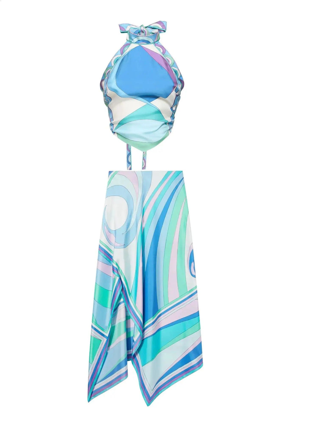 Pucci Aqua Mirage Asymmetrical Set