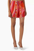 PUCCI Marmo Rosé Ruffle Silk Shorts