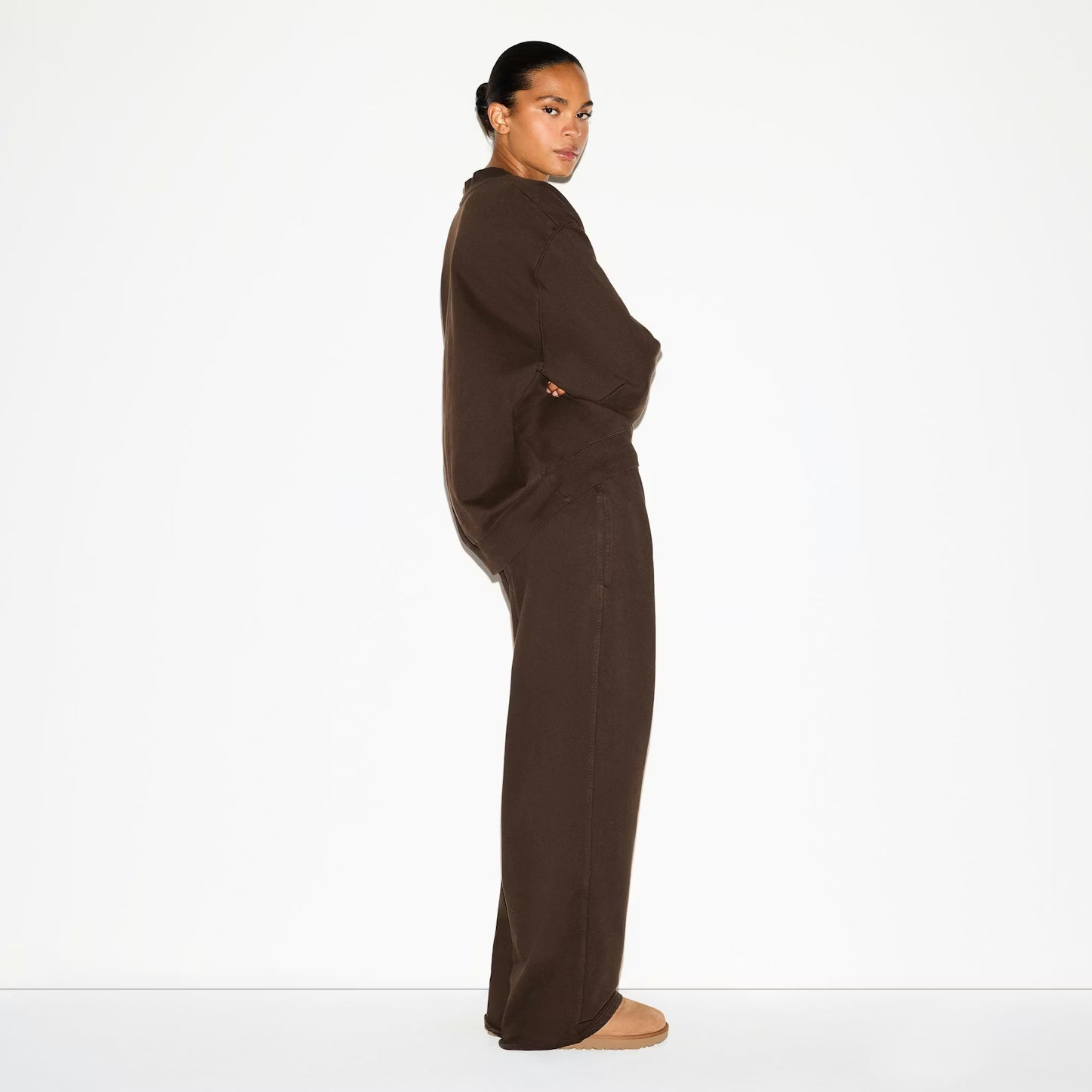 BOYFRIEND FLEECE OVERSIZED V NECK SET