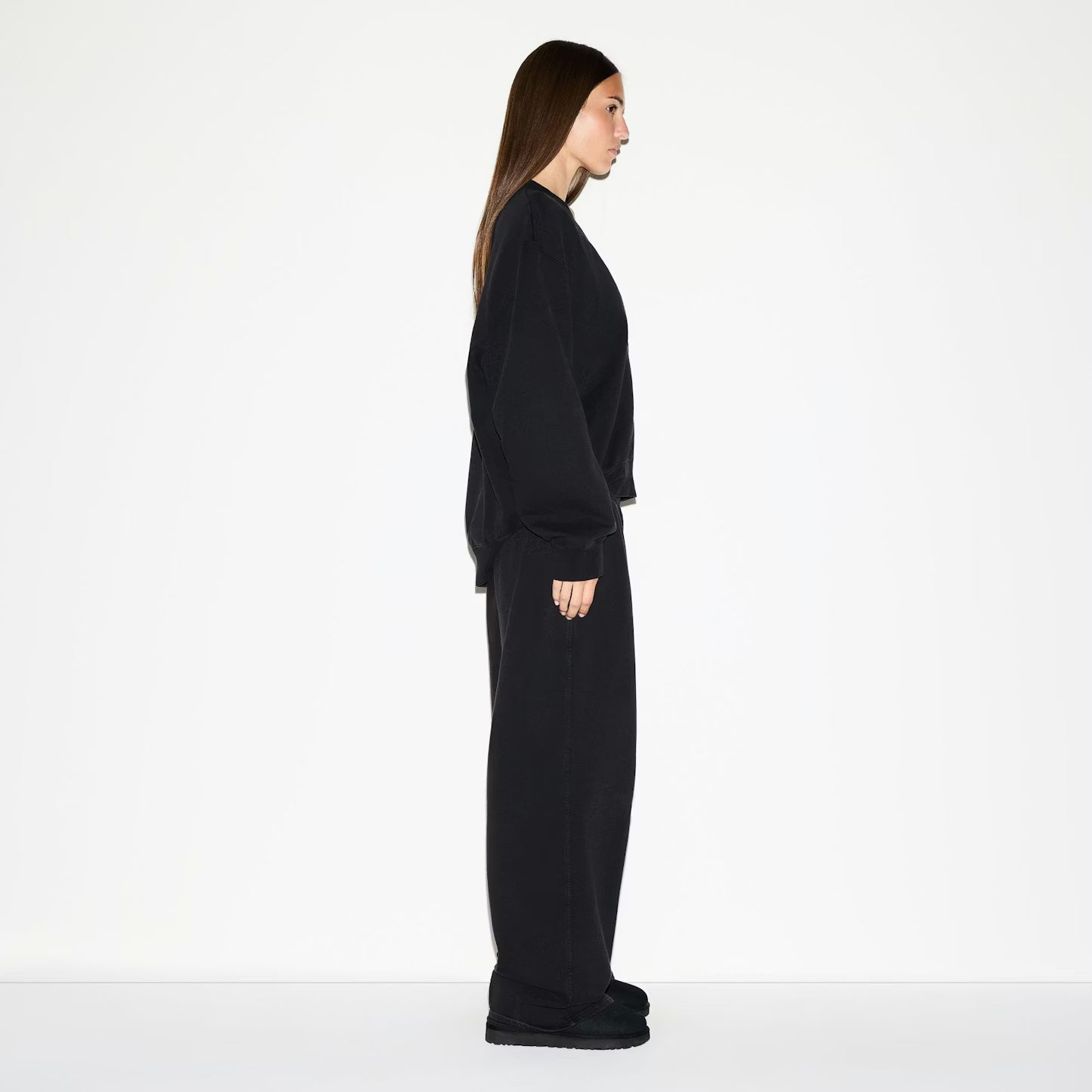 BOYFRIEND FLEECE OVERSIZED V NECK SET