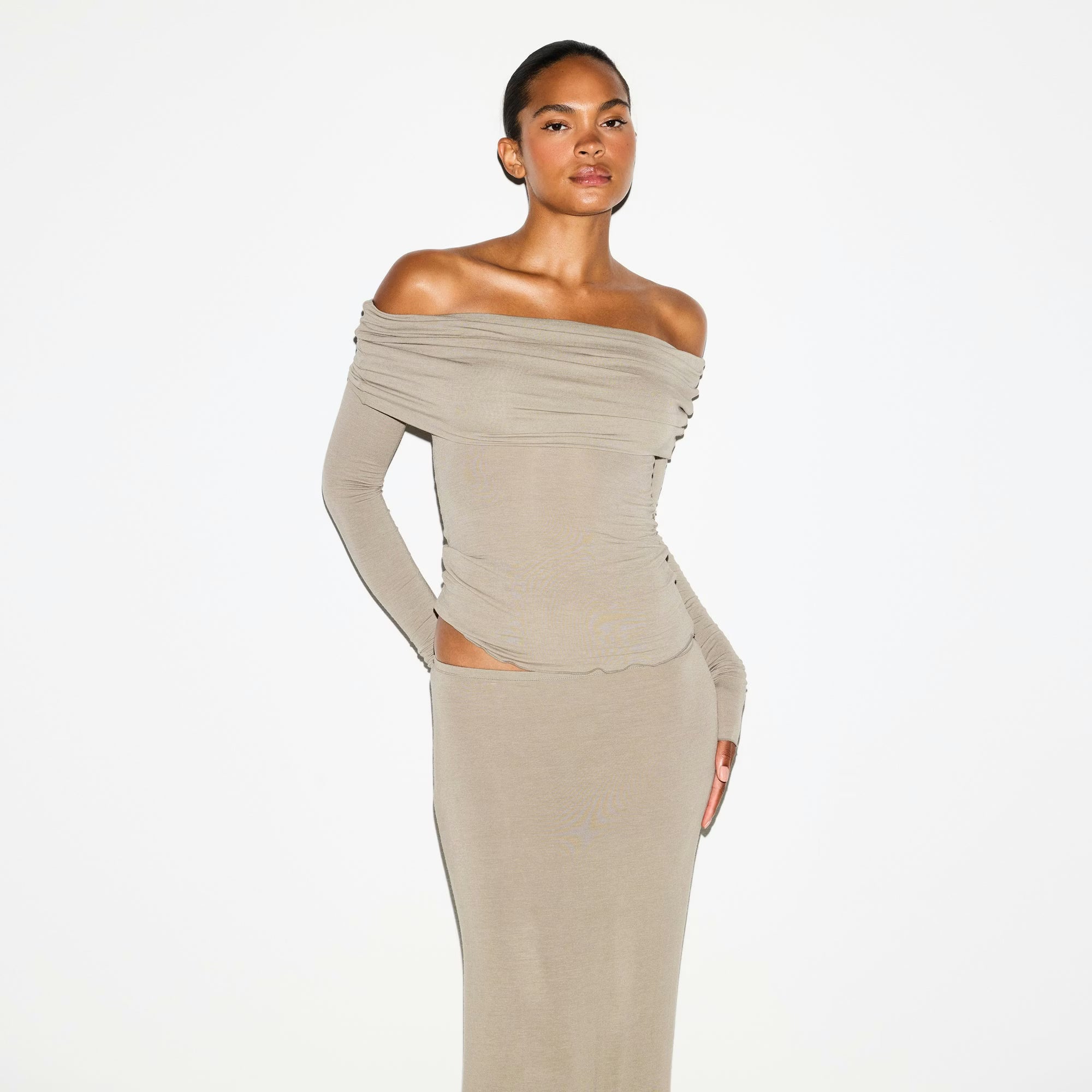 SHEER MODAL OFF THE SHOULDER SET