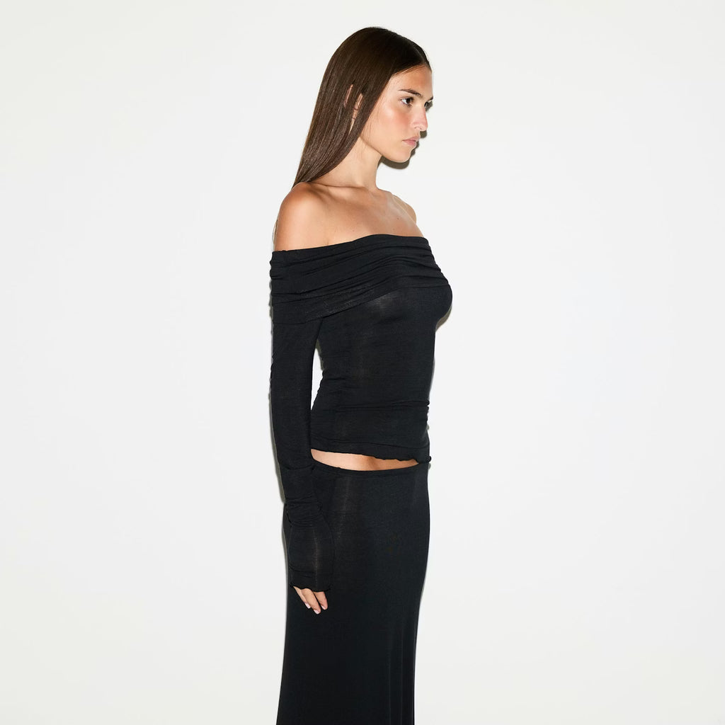 SHEER MODAL OFF THE SHOULDER SET