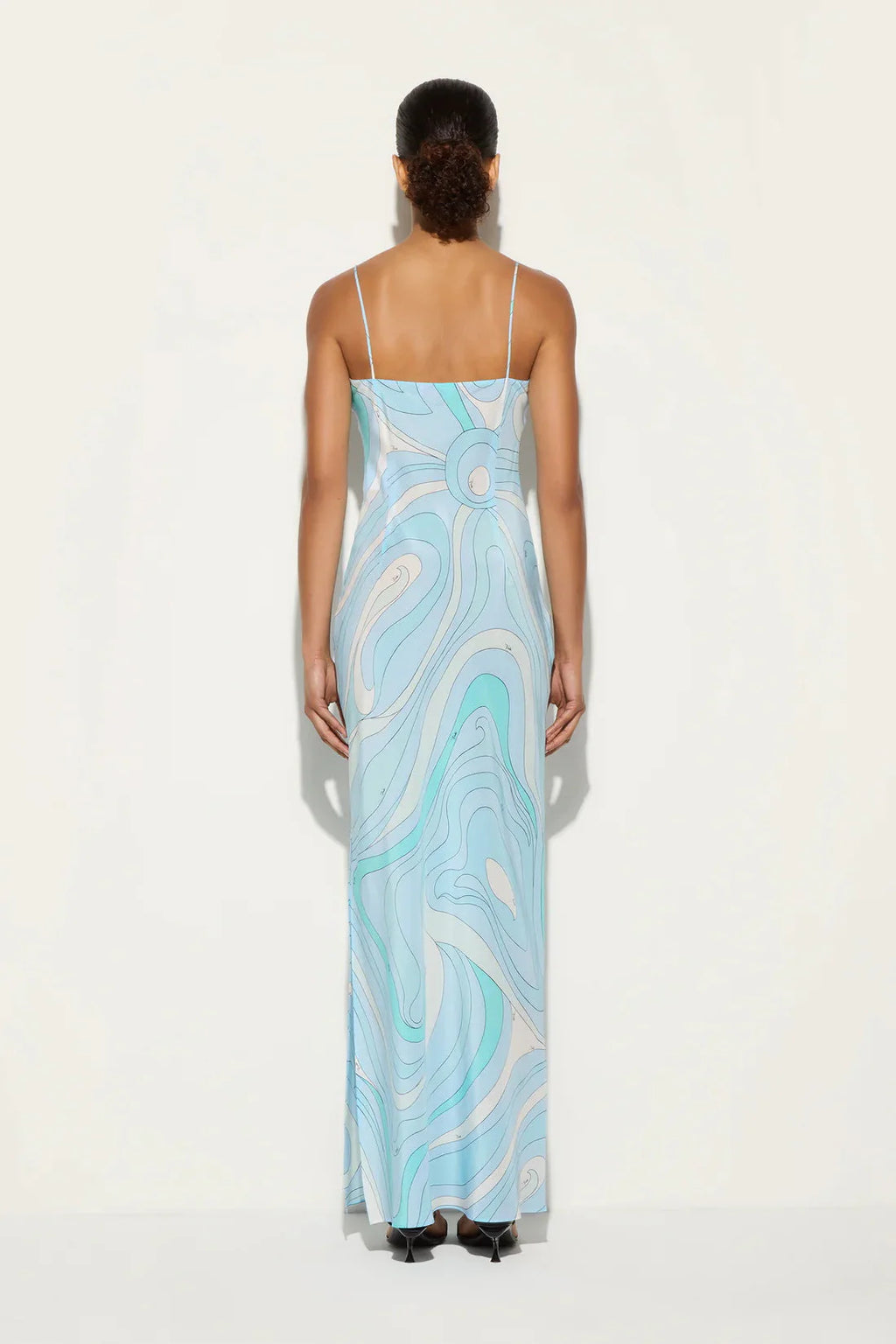 PUCCI MARMO PRINTED SATIN MAXI DRESS