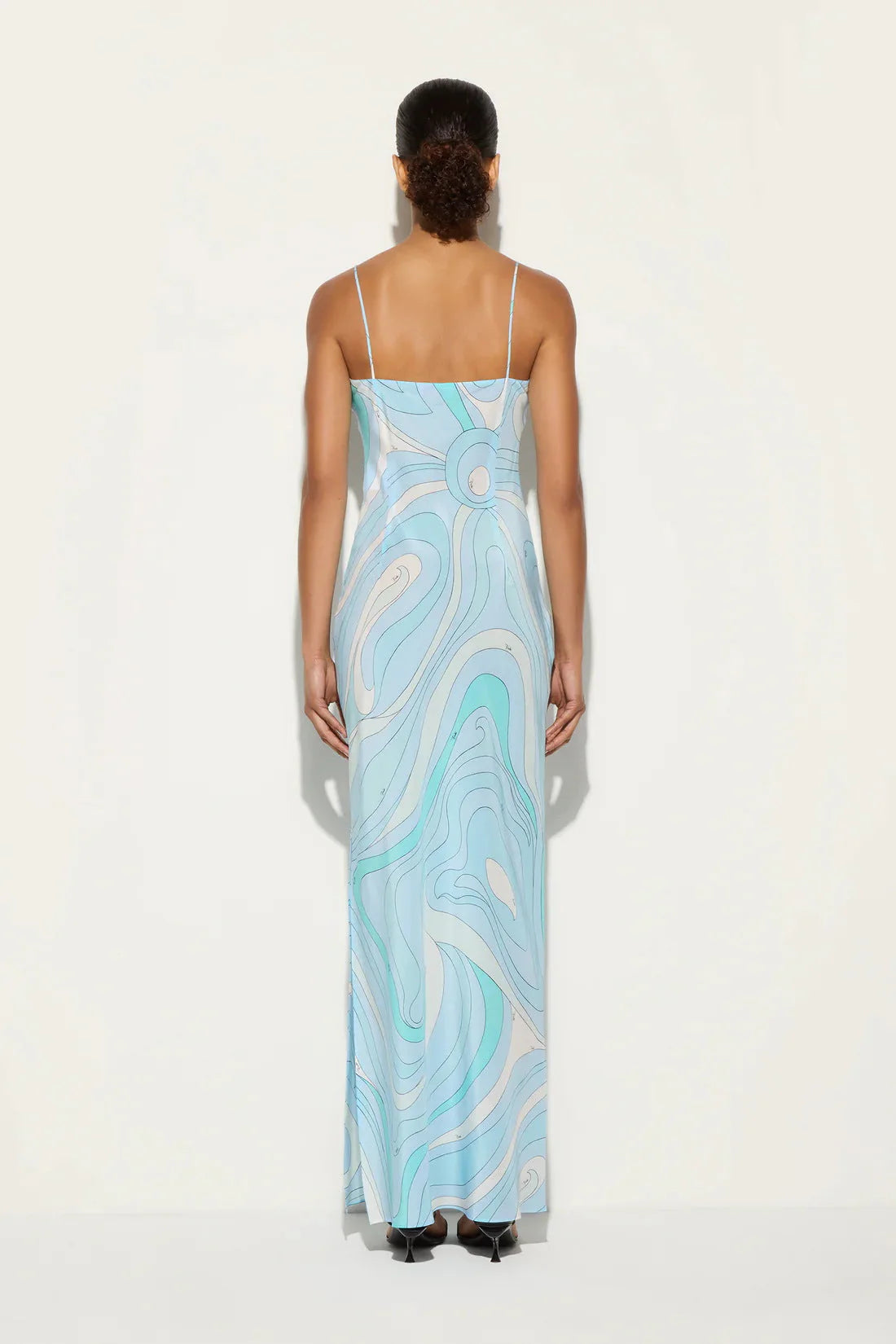 PUCCI MARMO PRINTED SATIN MAXI DRESS