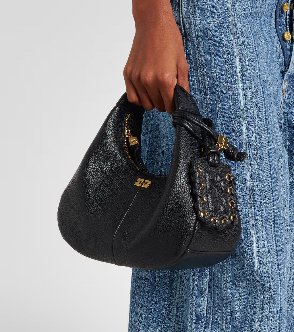 GANNI Mini Black Hobo bag