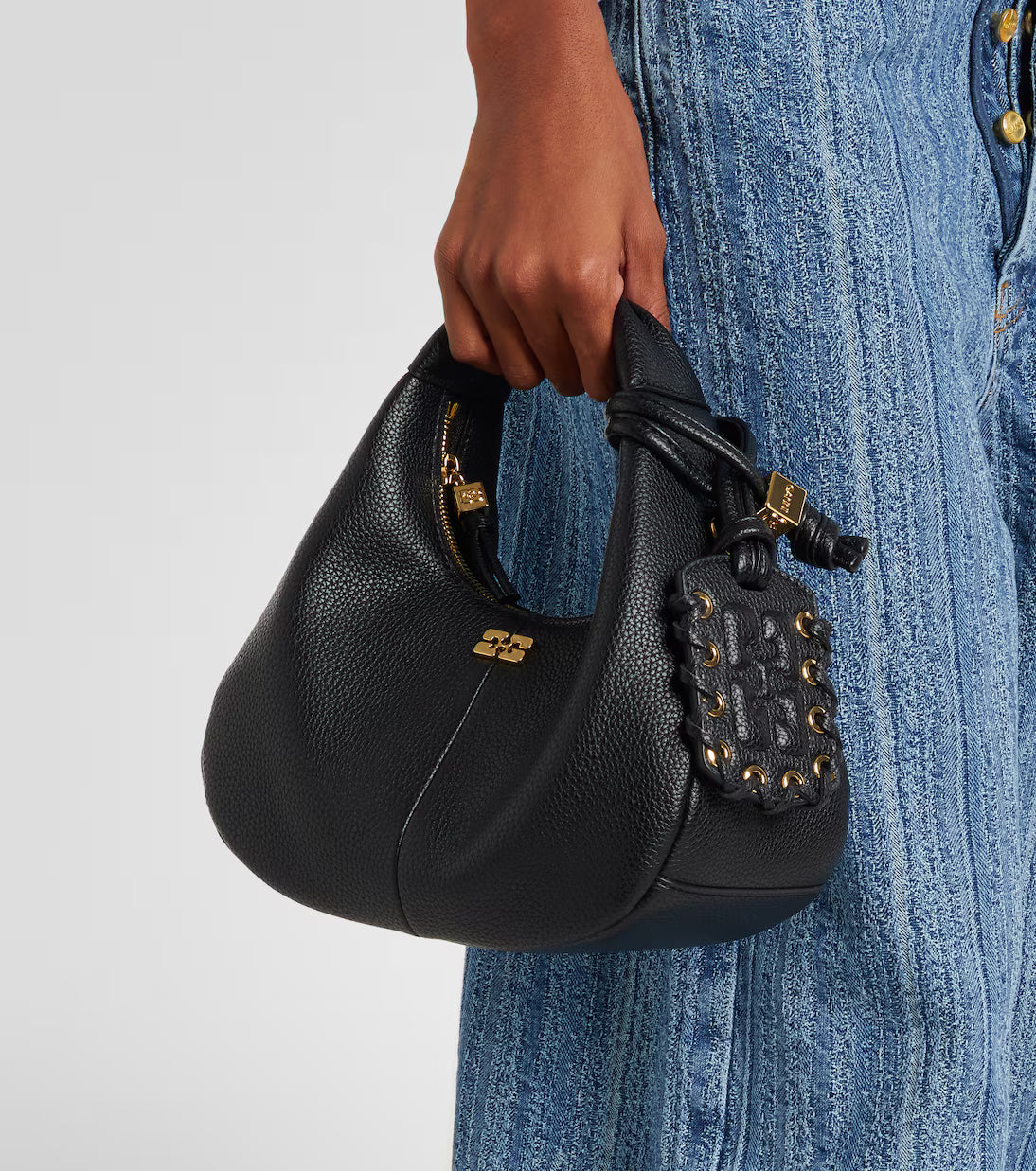 GANNI Mini Black Hobo bag