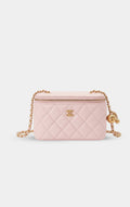 Chanel Vanity on Chain Pearl Crush Pink Lambskin