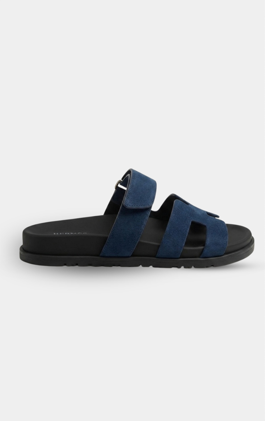 Hermès Chypre Black/Blue Suede Sandal
