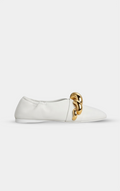 ALAÏA WHITE JEWEL SLIPPERS IN LEATHER