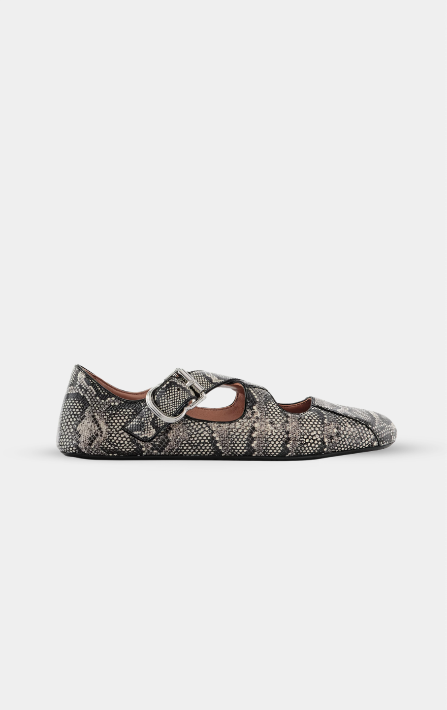 ALAÏA CRISS CROSS SNAKESKIN BALLET FLATS